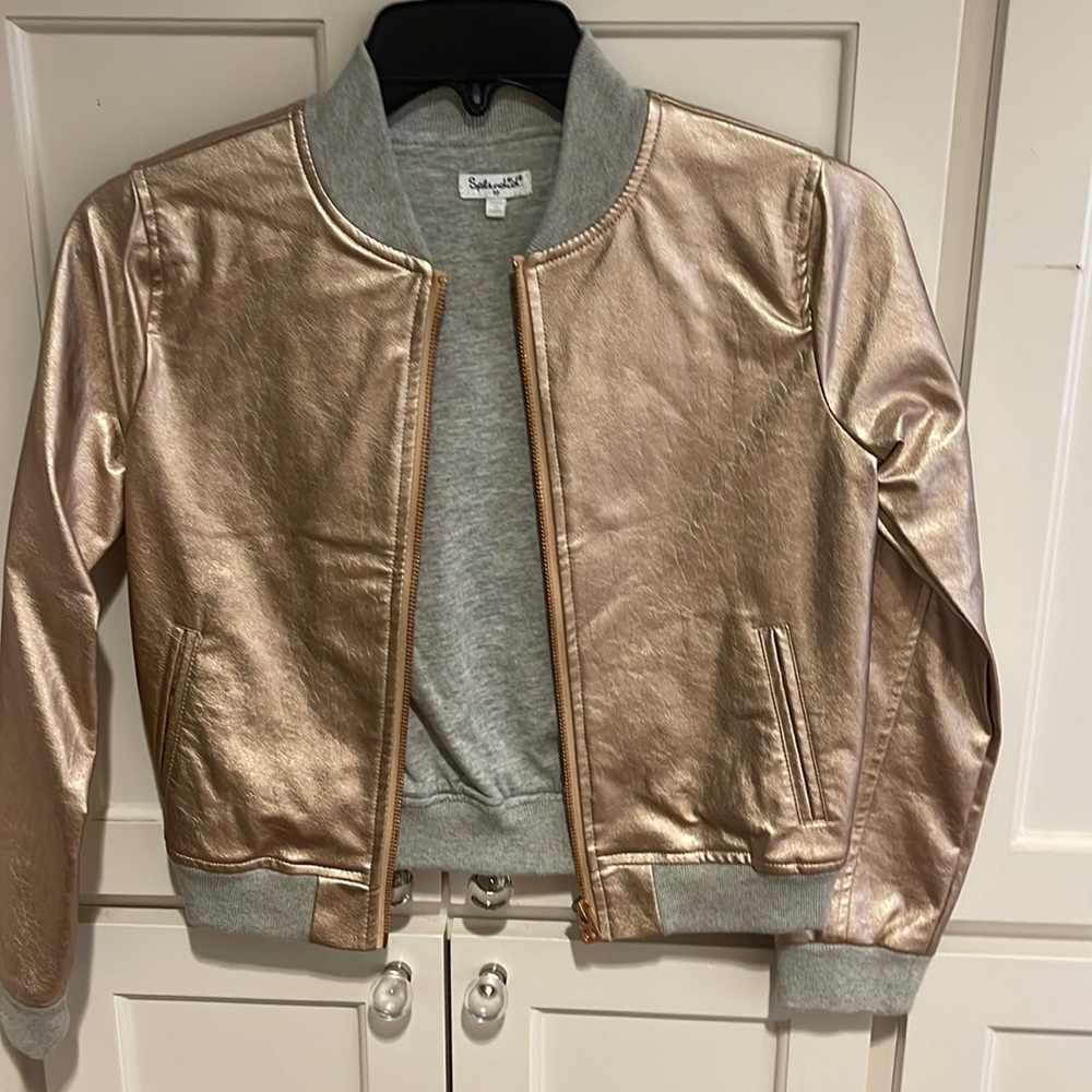Splendid size 10 rose gold leather jacket